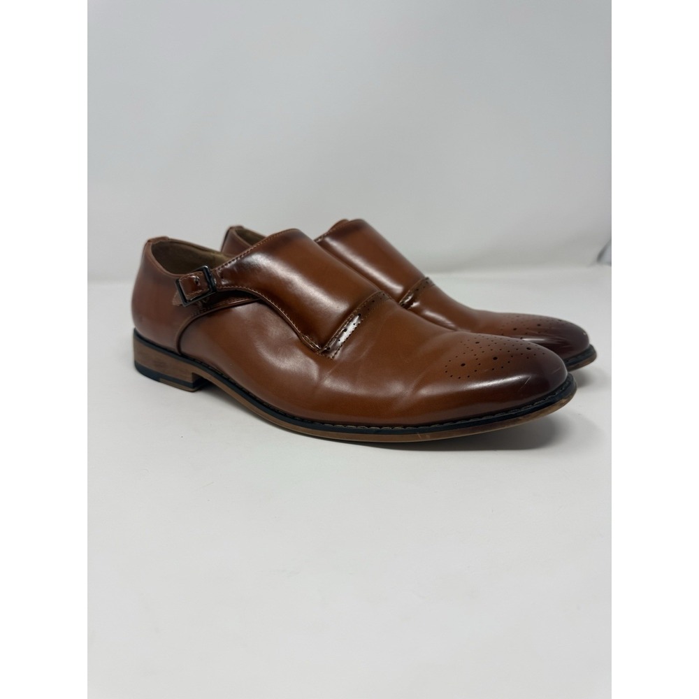 Gino Vitale tan leather monk strap shoes Men's 8.5